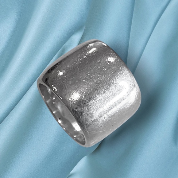 H. Fred Skaggs Signed Sterling Silver Wide Band Ring Modernist MCH | Size 7-7.5 - Picture 1 of 12